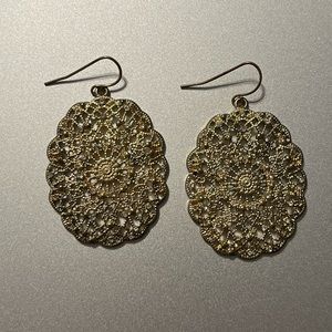 Golden Medallion Style Dangle Earrings